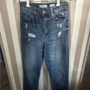 KanCan Women's Ripped Denim Boyfriend Jeans